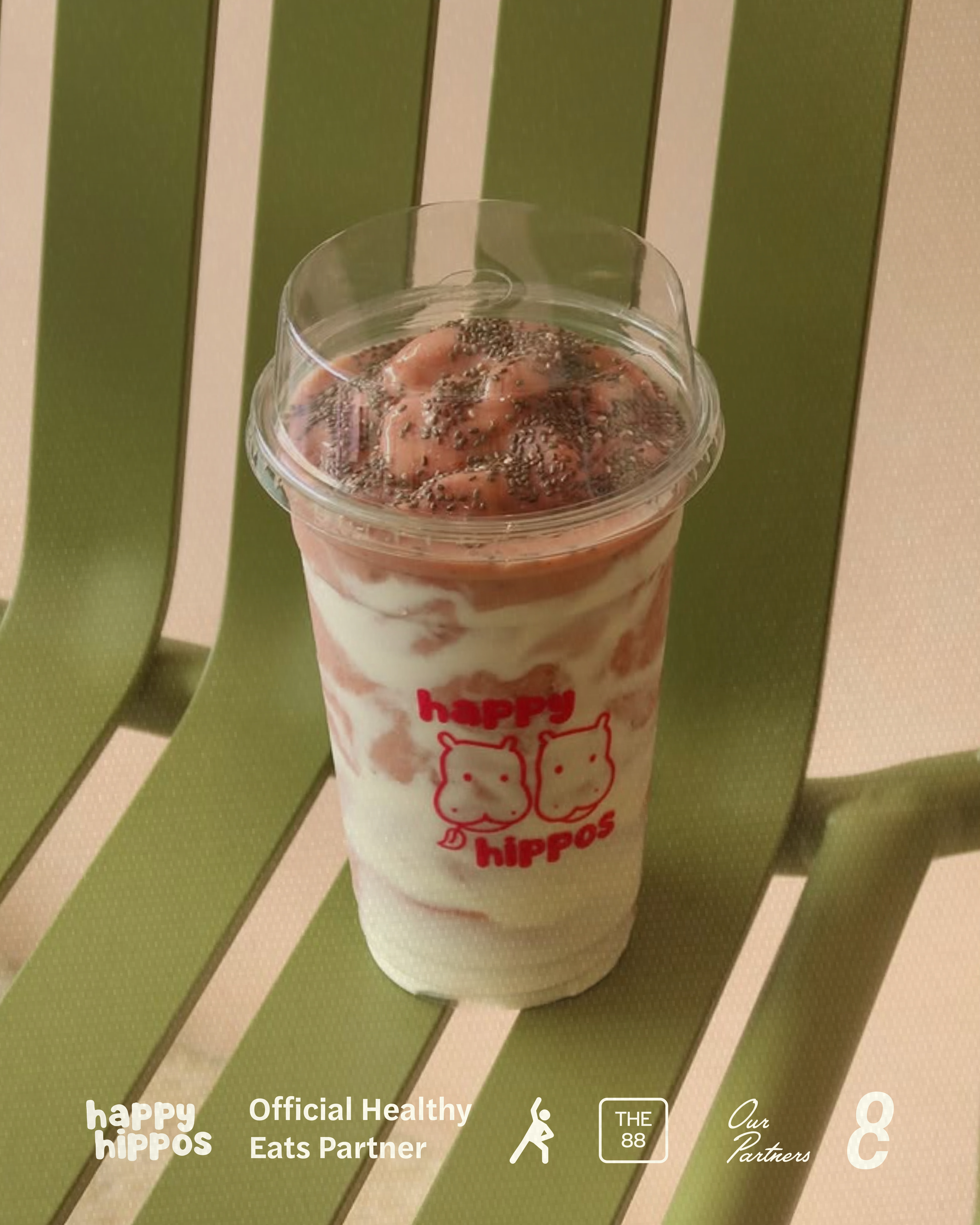 A Happy Hippos smoothie, THE 88 official healthy eats partner